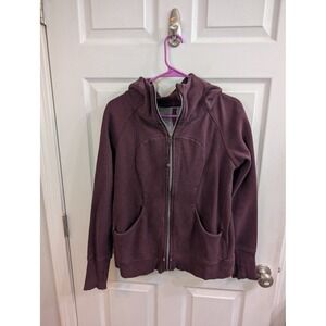 Lululemon Scuba Full Zip Hoodie Womens Bourdeaux Thumbholes - Size 10